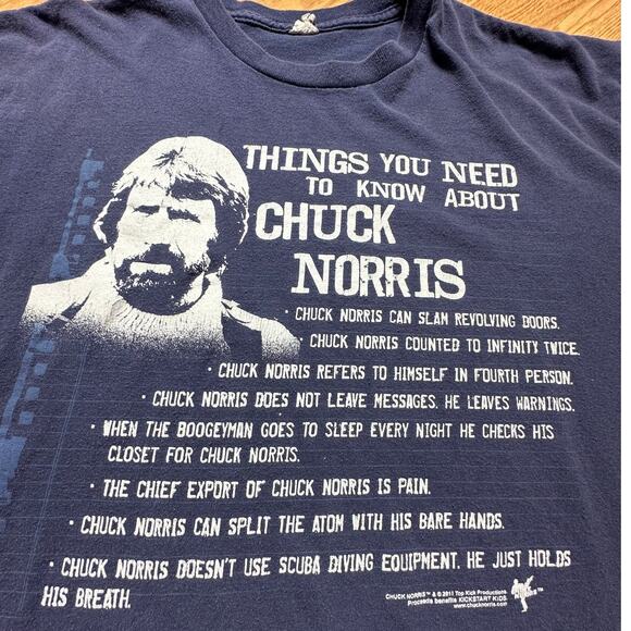 Vintage 2011 Delta Pro Weight Chuck Norris Top Kick Productions Tee - Picture 1 of 5